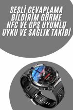 Akıllı Saat Yeni Model Sesli Asistan Bildirim Görme Bluetooth Bağlantılı Müzik Dinleme - Görsel 2