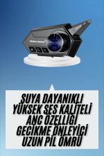 Motorcu Kulaklığı Kask Kulaklığı Çağrı Cevaplama ANC Özellikli - Görsel 2