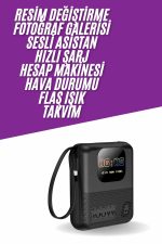 Akıllı Powerbank Ekranlı 10.000 Mah Hızlı Şarj Edebilen 4 Girişli Çok Fonksiyonlu - Görsel 2