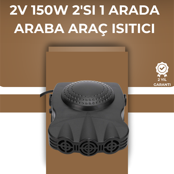 12V Araç Fanı & Isıtıcı | Ön Cam Buzu Çözücü, 360° Ayarlanabilir Başlık, Anında Sıcaklık