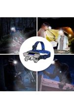 5 LED Far Şarj Edilebilir Güçlü Kafa Lambası Kamp Lambası 4 Modlu - Görsel 4