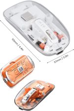 Sessiz Tıklama Çift Modlu Bluetooth Ve Alıcı Şeffaf Mouse Fare - Görsel 5