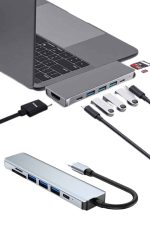 Usb Type-c Hub Dönüştürücü Çevirici Çoklayıcı Macbook Çevirici 8 Portlu - Görsel 5