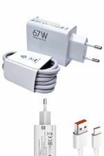 Beyaz Ultra Plus Hızlı Şarj Seti Şarj Adaptörü ve Kablosu 67W - Görsel 5