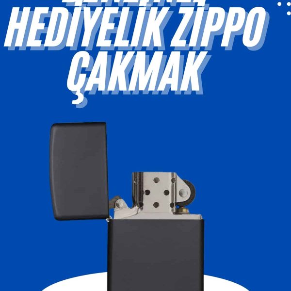 Doldurulabilir Siyah Benzinli Çakmak Metalik