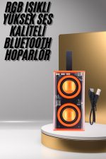 Şeffaf Taşınabilir Bluetooth Hoparlör Uzun Ömürlü Çift Hoparlörlü