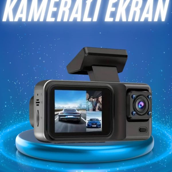 Ekranlı Sürüş Kaydedici DVR Ön ve Arka Kameralı Full HD Çözünürlüklü
