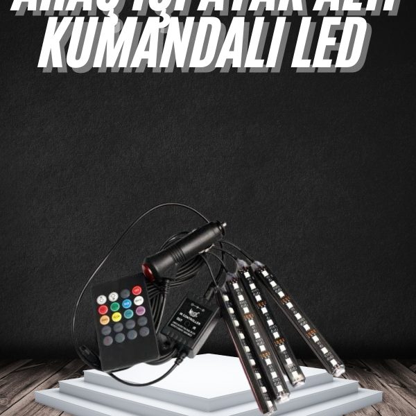 RGB Işıklı Araç İçi Aydınlatma Kumandalı 12&apos;li Led Işık Renk Değiştirebilen
