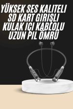 Boyun Bantlı SD Kart Girişli Yüksek Perfomanslı Bluetooth Kulaklık - Görsel 2