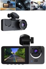 Araç İçi Dikiz Kamerası Sürüş Kaydedici 3 Lensli DVR Kamera - Görsel 2