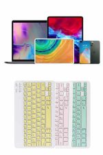 Uyumlu Kablosuz Bluetooth Şarj Edilebilir Mini Q Klavye - Görsel 2