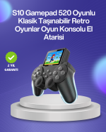 Çocuklar ve Yetişkinler İçin Uygun 500 Oyunlu Taşınabilir Mini Retro El Konsolu,