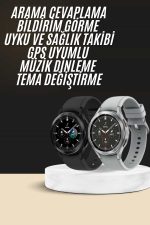 Yeni Nesil Akıllı Saat Çağrı Cevaplayabilen Plastik 47 Mm Uyumlu Kordon - Görsel 2