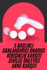 Cilt Temizleme ve Masaj Aleti 5 Başlıklı Akne ve Sivilce Önleyici - Görsel 2