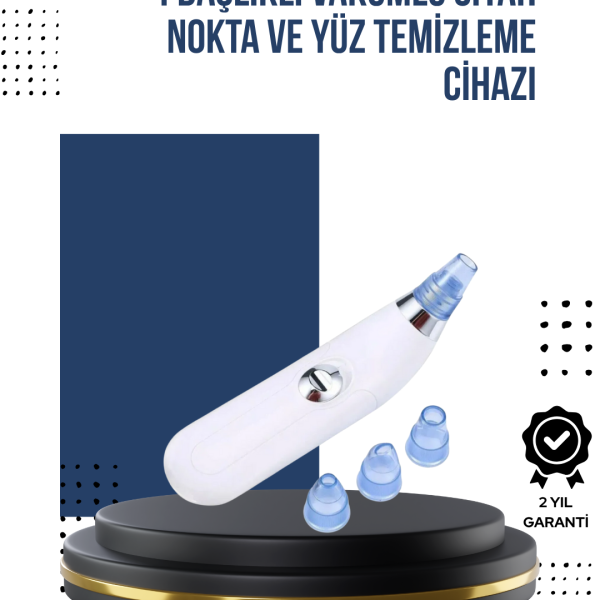 Vakum Teknolojili Siyah Nokta Temizleyici Cihaz – 4 Farklı Başlık ve Derinlemesine Gözenek Temizliği