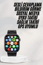Akıllı Saat Android ve İOS Uyumlu Plastik Kordon Yeni Nesil - Görsel 2