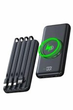 Wireless Powerbank 10000 Mah LED Ekranlı Dahili Kablolu Hızlı Şarj - Görsel 2