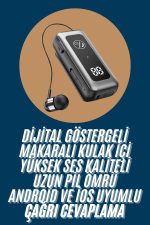 Makaralı Kulaklık SD Kart Girişli Dijital Göstergeli Kablolu Bluetooth Kulaklık - Görsel 2