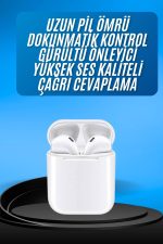 Kablosuz Bluetooth Kulaklık Yeni Nesil Android ve İOS Uyumlu Kulaklık Beyaz - Görsel 2