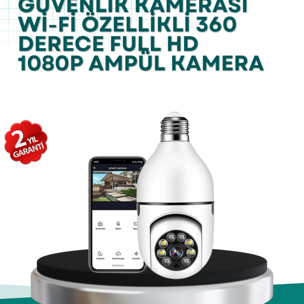 360° Panoramik Görüntüleme Sunan Ampul Tipi Güvenlik Kamerası