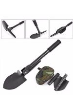Pusulalı Katlanabilen Portatif Çantalı Mini Kazma Kürek Seti - Görsel 2
