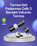 Paslanmaz Çelik Termos Seti | 500 ml Kapasite, 6-12 Saat Isı Koruma, Hediye Kutulu