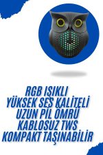 Baykuş Görünümlü Işıklı Bluetooth Speaker Bluetooth Hoparlör - Görsel 2