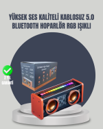 Renkli Işık Efektli Mini Bluetooth Hoparlör – Yüksek Ses Kalitesi ve Kolay Taşıma