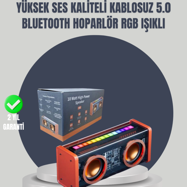 Renkli Işık Efektli Mini Bluetooth Hoparlör – Yüksek Ses Kalitesi ve Kolay Taşıma