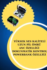 TWS Bluetooth Kulaklık ve Akıllı Saat Uyku Takibi Nabız Ölçer Uzun Pil Ömrü - Görsel 2