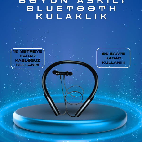 Polygold PG-100 Type-C Şarjlı Bluetooth Kulaklık – Boyun Askılı, Uzun Pil Ömürlü, Mikrofonlu