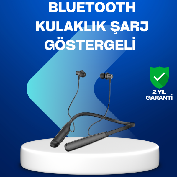 Boyun Askılı Kablosuz Bluetooth Kulaklık – Aktif Gürültü Önleme, LCD Ekranlı