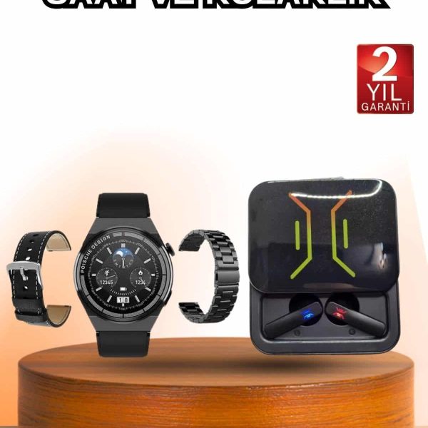 Dijital Göstergeli Bluetooth Kulaklık ve Bildirim Görebilen Akıllı Saat Alarm ve Titreşim