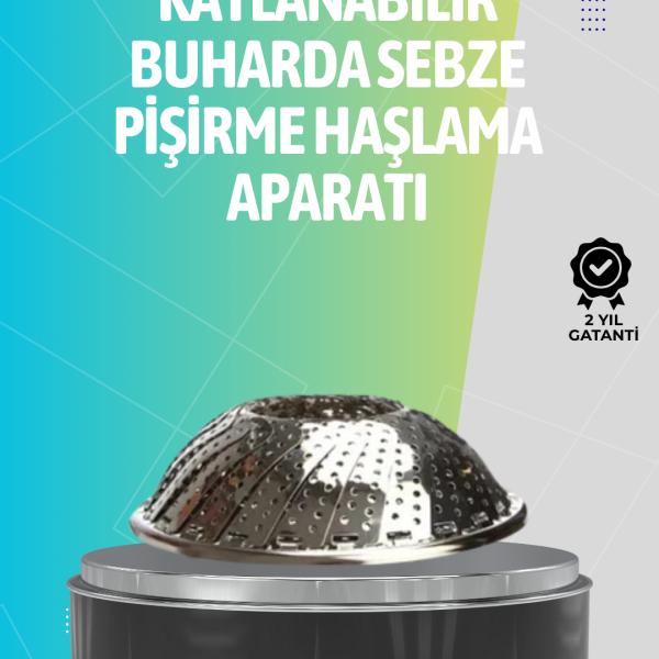 Paslanmaz Çelik Katlanabilir Sebze Haşlama Sepeti – Buharda Sağlıklı Pişirme