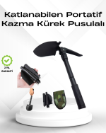 Açık Hava Aktiviteleri için Portatif Kazma Kürek Takımı – Kamuflaj Çantalı, Katlanabilir