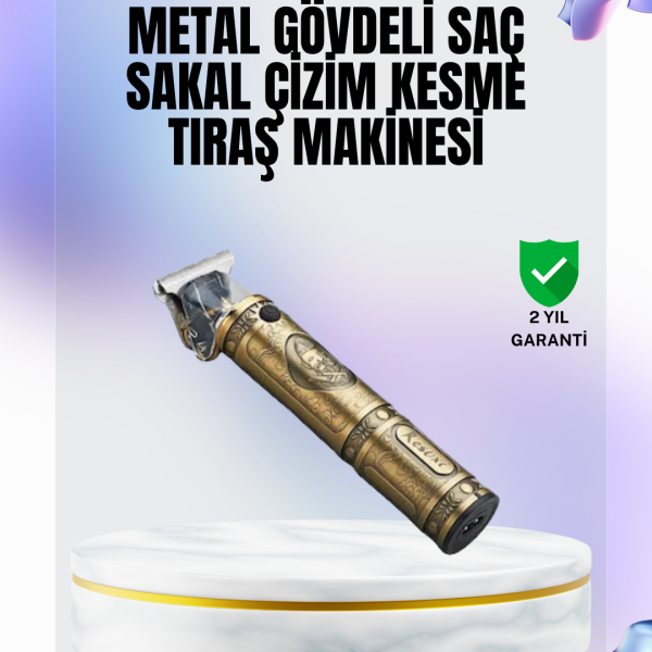 Kompakt Tasarımlı, Güçlü Motorlu Saç sakal Kesme Makinesi ve 4 Kılavuz Tarak