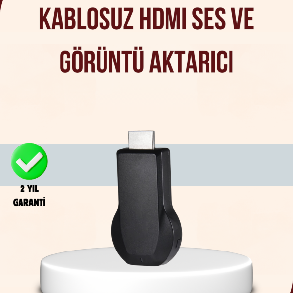 HDMI Kablosuz Ekran Alıcısı – iOS, Android, Mac, PC Uyumluluğu