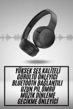 Yeni Nesil Kulak Üstü Bluetooth Kulaklık Type-C Girişli Yüksek Ses Kaliteli - Görsel 2
