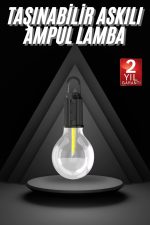 3 Farklı Mod LED&apos;li Şarjlı Asma Kancalı Kamp Lambası Taşınabilir Ampul