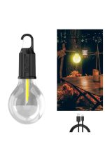 3 Farklı Mod LED&apos;li Şarjlı Asma Kancalı Kamp Lambası Taşınabilir Ampul - Görsel 2