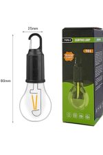 3 Farklı Mod LED&apos;li Şarjlı Asma Kancalı Kamp Lambası Taşınabilir Ampul - Görsel 5