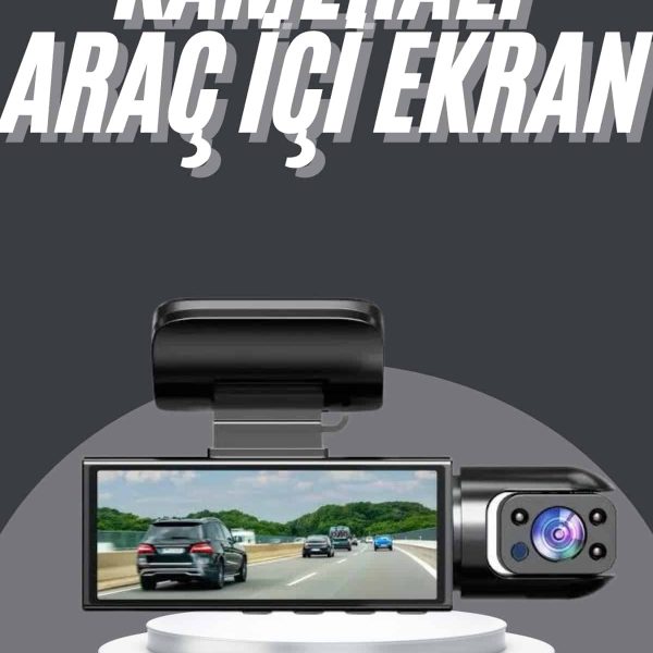 Video ve Fotoğraf Kaydedici Sürüş Kamerası Ön ve Arka Çift Kameralı