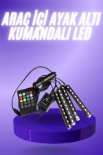 Araç İçi Ayak Altı 12&apos;li Şerit Led Işık Uzaktan Kumandalı RGB Işıklı Ses ve Müziğe Duyarlı