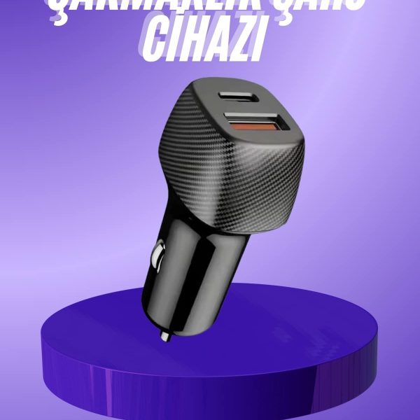 38W USB Type-C Girişli Oto Çakmaklık Araç İçi Hızlı Şarj Çakmaklık Şarj Aleti