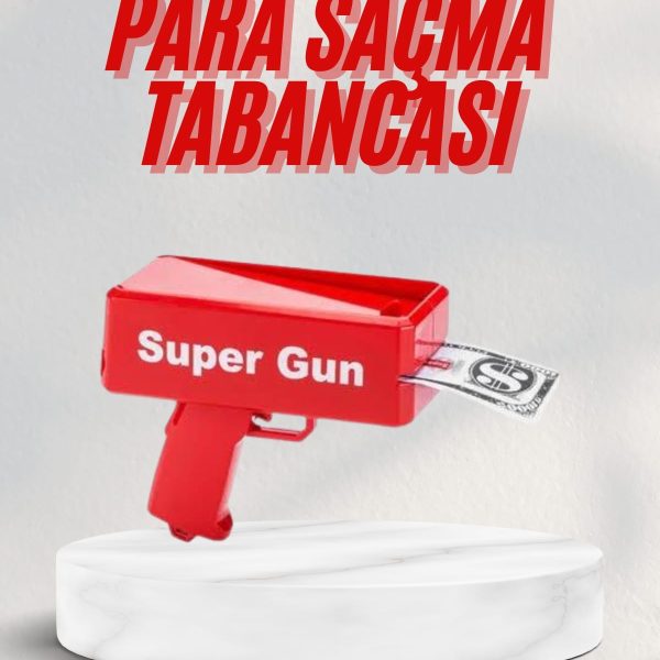 Kırmızı Parti Oyuncağı Para Saçma Fırlatma Tabancası Makinesi Super Money
