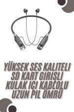 120 Saat Bluetooth Kulaklık Kablolu Boyun Askılı SD Kart Girişli ANC Özellikli - Görsel 2