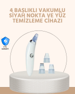 USB Destekli 4 Başlıklı Siyah Nokta Vakum Cihazı – Gözenek Temizleyici ve Cilt Yenileyici Bakım Aleti