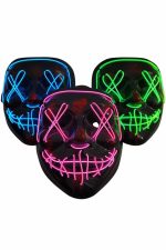 Işıklı Led Maske Parti Eğlence Maskesi Hallowen Neon Maske - Görsel 3