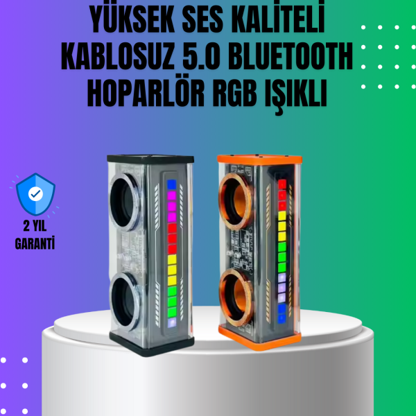 Gelişmiş LED Işıklı Bluetooth Hoparlör – Taşınabilir ve Güçlü Ses Deneyimi