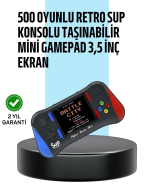 3,5 İnç Ekranlı Taşınabilir El Konsolu – 500 Klasik Oyunla Eğlence Yanınızda